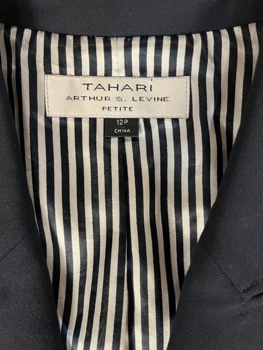 Tailored Jacket Tahari ASL Black Blazer Size Petite 12P